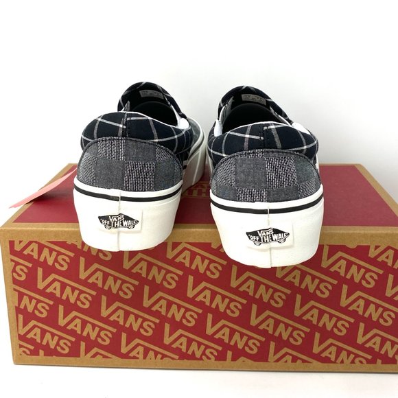 VANS Slip-On Classic Women Platform P Woven Check Canvas Gray Black VN0A3JEZ1AW - Picture 7 of 10